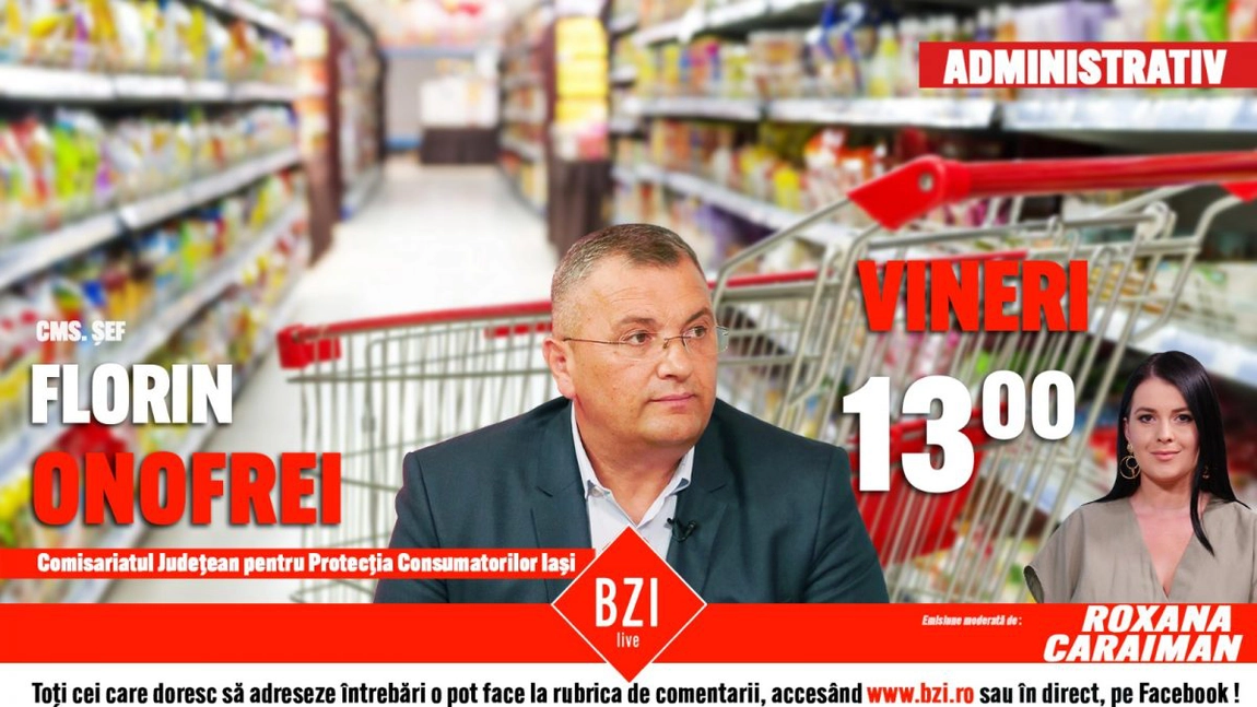 LIVE VIDEO - Sfaturi pentru cumpărăturile de Crăciun și Revelion de la Protecția Consumatorului. Comisar șef Florin Onofrei, șeful Comisariatului Județean pentru Protecția Consumatorului Iași, explică la BZI LIVE ce reguli esențiale trebuie respectate pentru a avea parte de sărbători liniștite! - FOTO