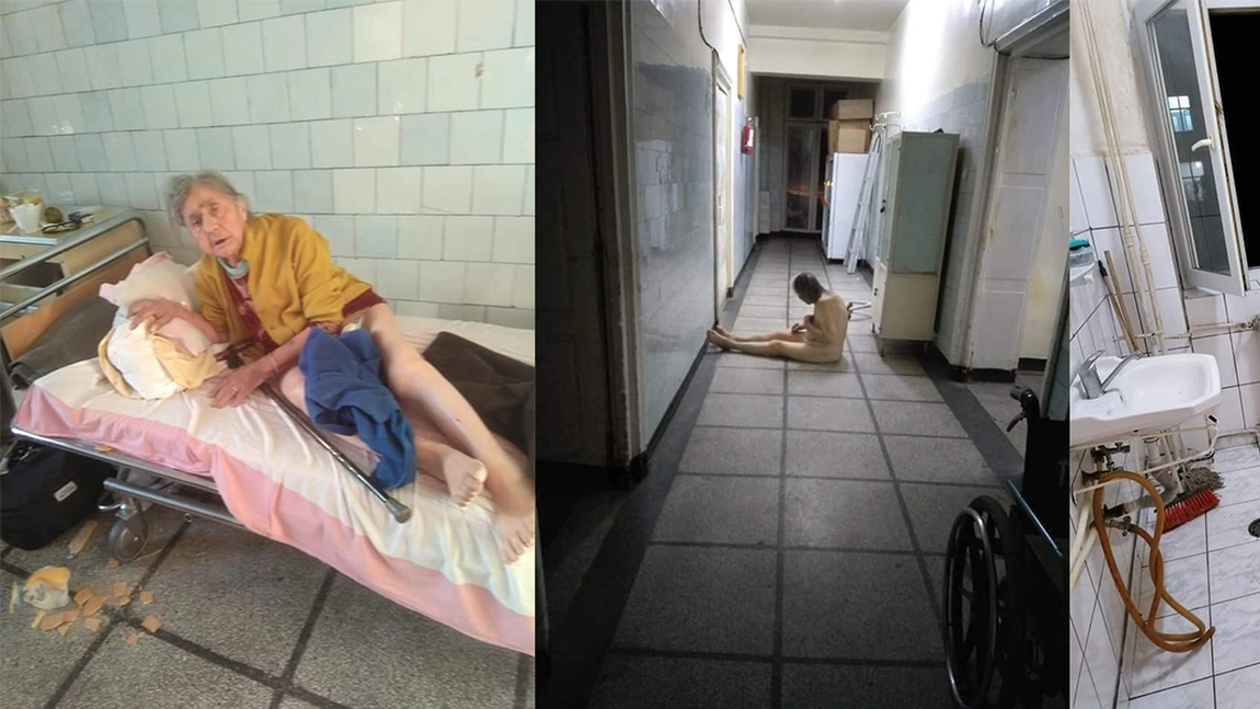 Imagini de coşmar din Spitalul Județean Reșița! Pacienţi pe jos şi mizerie de nedescris