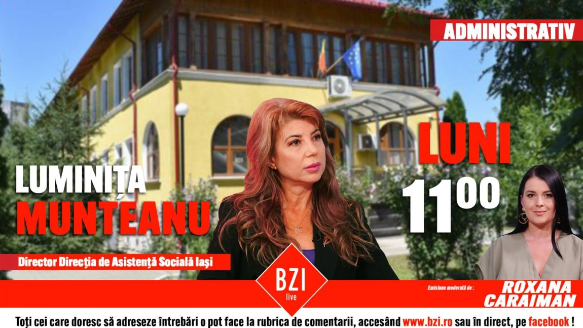 LIVE VIDEO - Cum se obțin drepturile de asistență socială? Luminița Munteanu, directorul Direcției de Asistență Socială, explică la BZI LIVE - FOTO