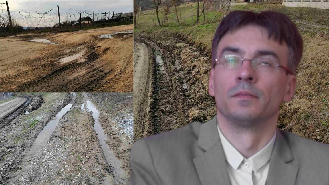 Imagini scandaloase la 10 minute de centrul Iașului. Iată cum arată drumurile din comuna Aroneanu, localitate condamnată la subdezvoltare de primarul Benone Moruzi - GALERIE FOTO