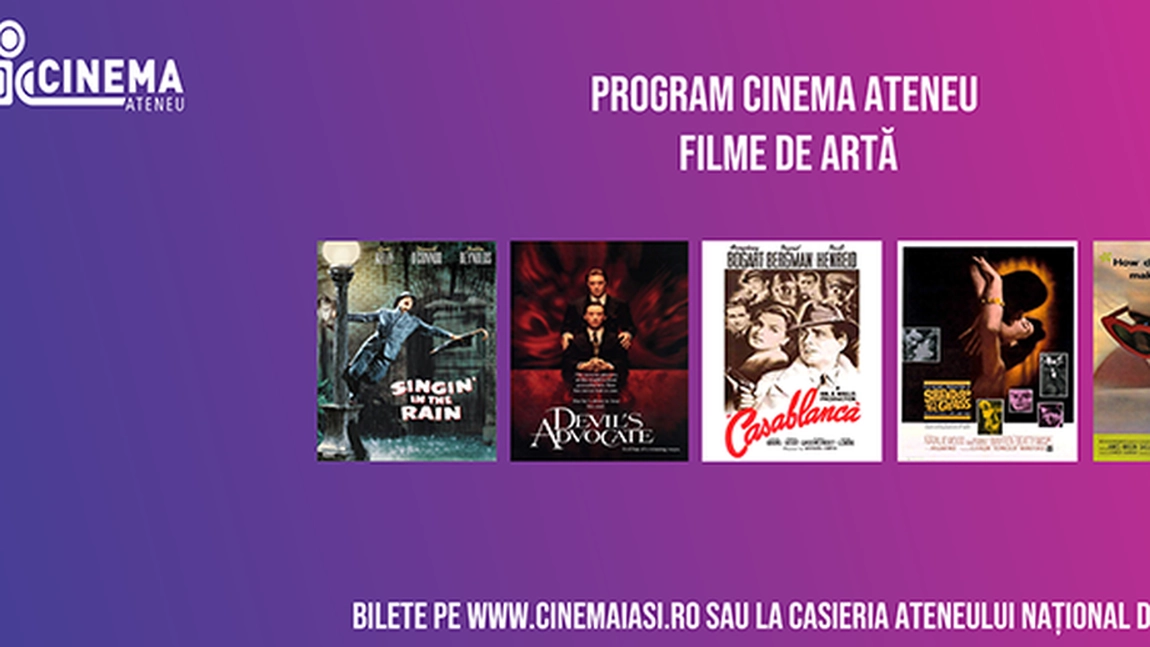 Cele mai bune filme din istoria cinematografiei vor putea fi vizionate la Cinema Ateneu
