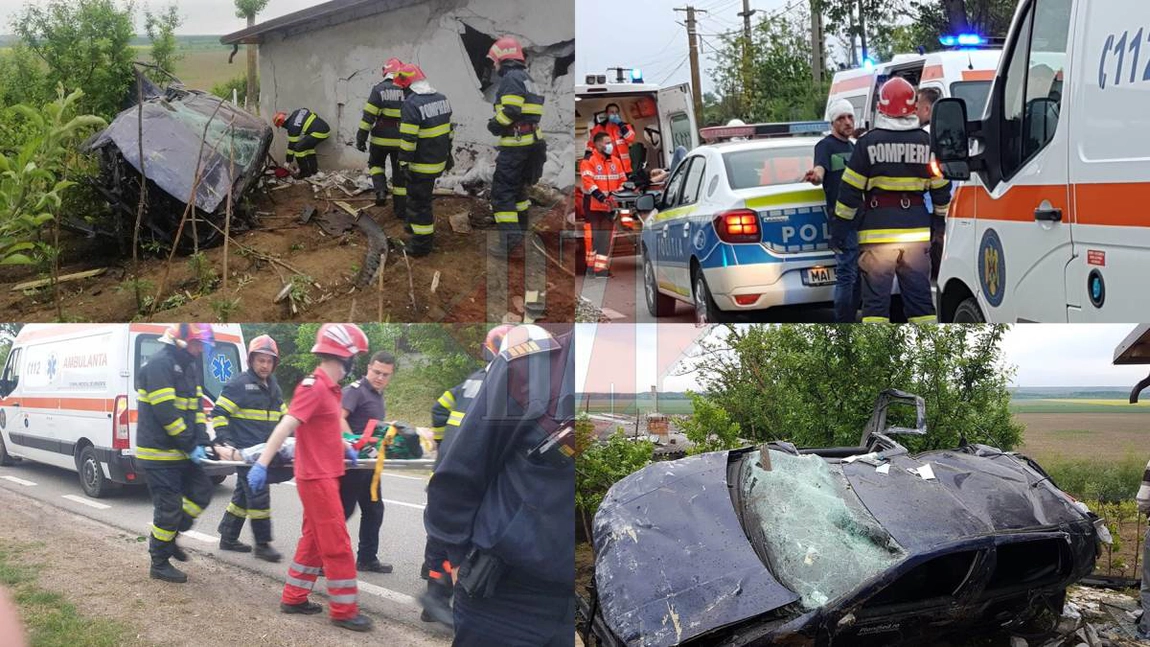 Imagini de pe camerele de supraveghere! O noapte de petrecere cufundată în alcool s-a terminat tragic la Iași. Un tânăr teribilist a vrut să impresioneze trei domnișoare și a zburat cu mașina într-o casă. Prietenul său este în comă - VIDEO