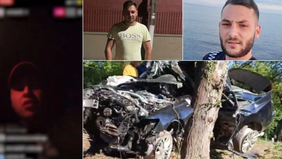 Tinerii decedați în accidentul din Medgidia făceau live pe Facebook înainte de impactul cu copacul: 