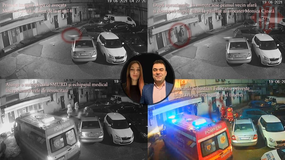 Imagini interzise celor slabi de înger! Momentul în care frumoasa avocată Monica Cioată cade de la etajul 6, înregistrat de camerele de supraveghere! A picat pe spate, iar iubitul ei nu a ieșit din casă timp de 21 de minute după impact! (Exclusiv)