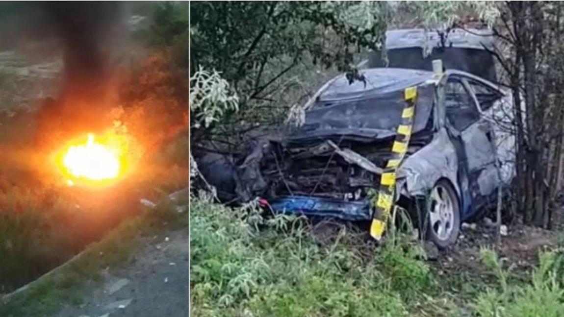 Accident rutier pe autostrada A4. Cinci tineri erau aproape să își piardă viața după ce mașina în care se aflau a luat foc