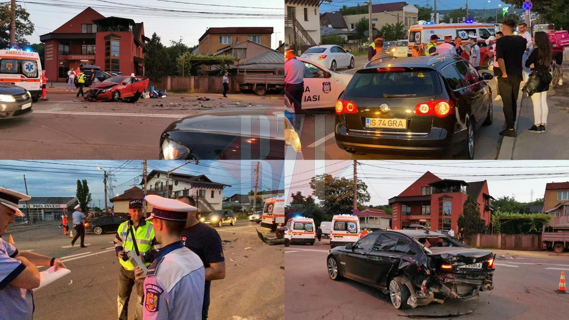 Șoferul care a intrat în plin într-un BMW în Bucium a fost arestat. Consumase alcool și droguri înainte să se urce la volan