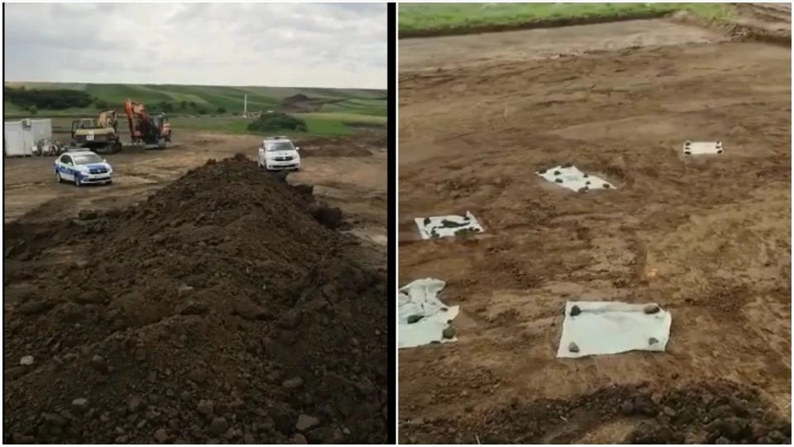 Sit arheologic cu oseminte umane, descoperit pe șantierul drumului expres Craiova-Piteşti - FOTO, VIDEO