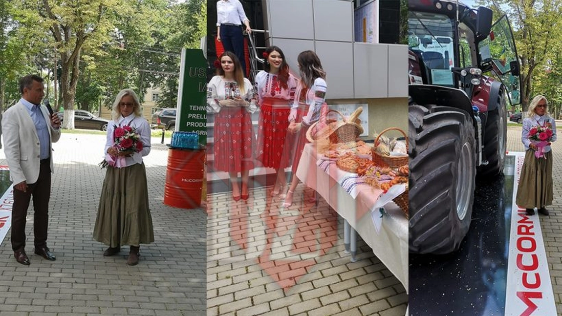 Prima femeie care traversează România cu tractorul a ajuns la Iaşi. Rectorul Universtității de Ştiinţele Vieții, prof. univ. dr. ing. Gerard Jităreanu, a așteptat-o cu un buchet cu flori- GALERIE FOTO/ VIDEO -UPDATE