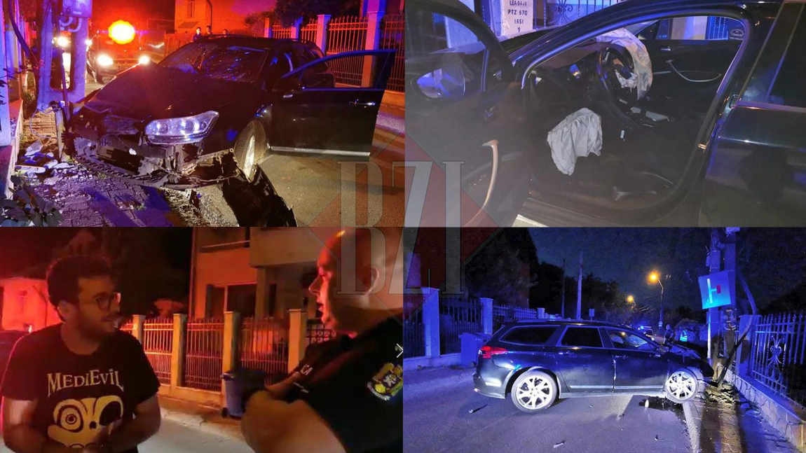 Circ pe străzile Iașului, făcut de un medic rezident! A dărâmat un stâlp de electricitate în Tătărași și s-a luat în gură cu polițiștii, ca să demonstreze cât este de șmecher! A fost reținut pentru 24 de ore