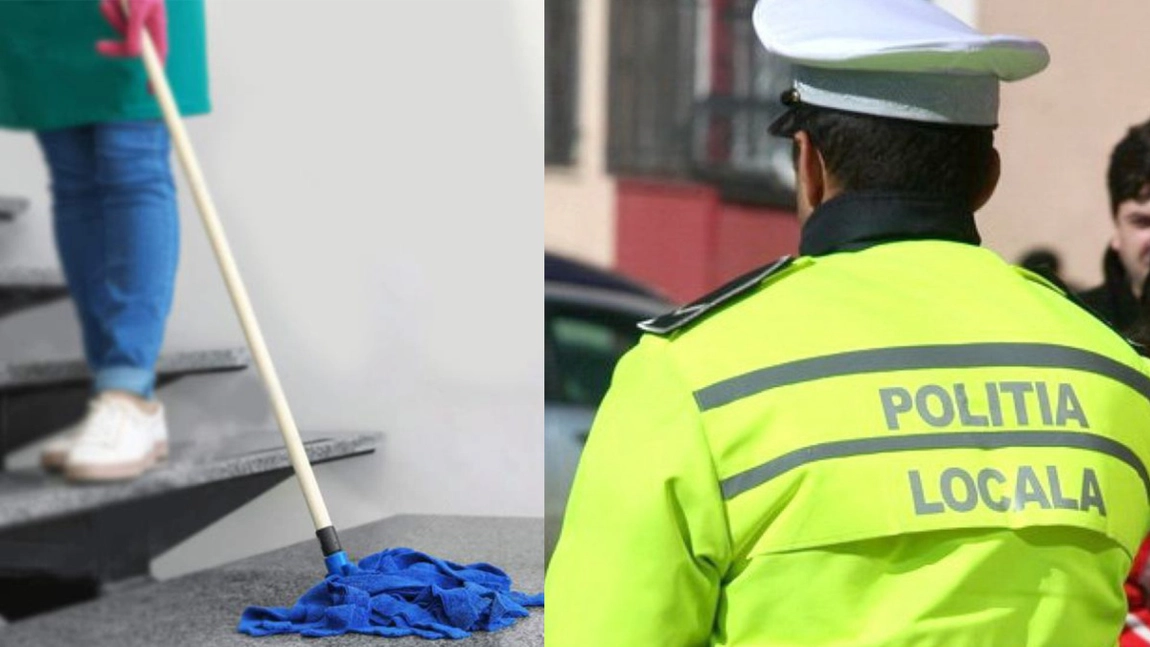 Intervenție ca-n filmele de comedie, la Iași! Un echipaj de la Poliția Locală a amendat o femeie de serviciu pentru că spăla scările unui bloc! Până și judecătorii și-au pus mâinile în cap când au văzut cât de 