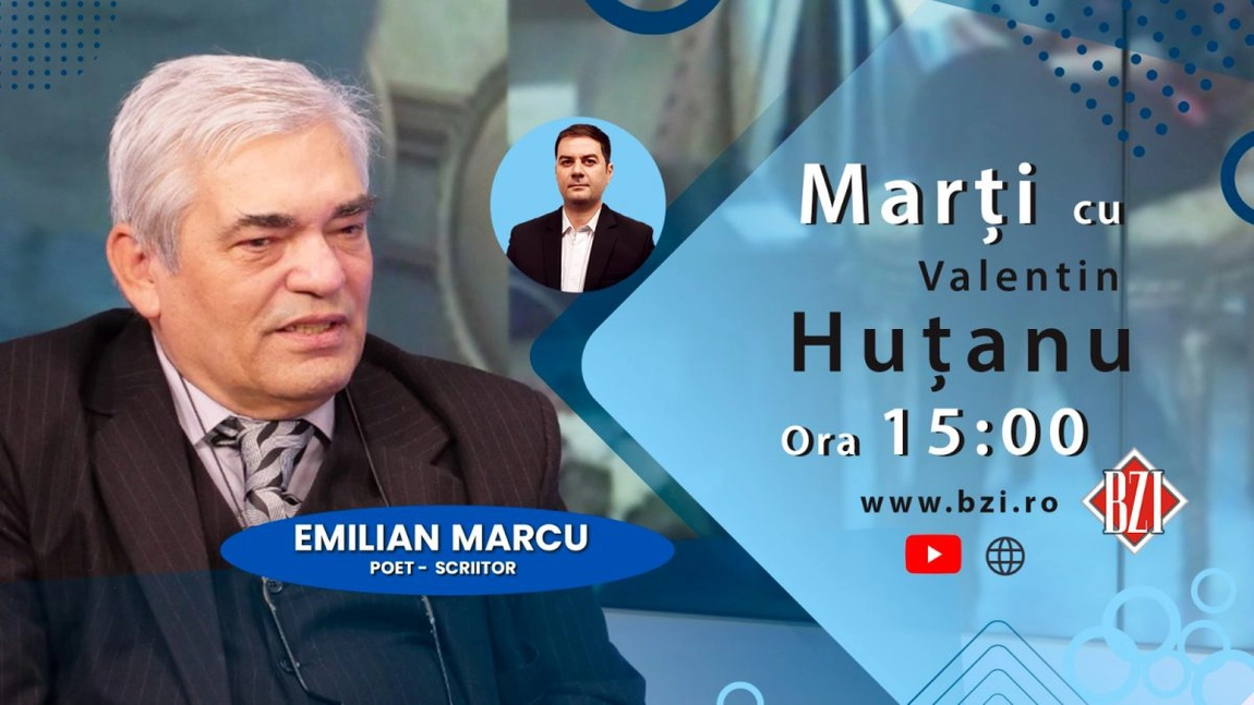 LIVE VIDEO - În Studioul BZI LIVE, o nouă ediție-pledoarie pentru Poezie, Reverie, Scriitură şi Cultură alături de hâtrul poet şi scriitor Emilian Marcu, membru al Uniunii Scriitorilor din România - FOTO