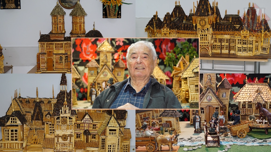Pare ireal! La 93 de ani poate fi considerat cel mai talentat bunic al Iașului. Dintr-o mână de așchii de lemn realizează adevărate opere de artă. Ați mai văzut vreodată așa ceva? GALERIE FOTO (Exclusiv)