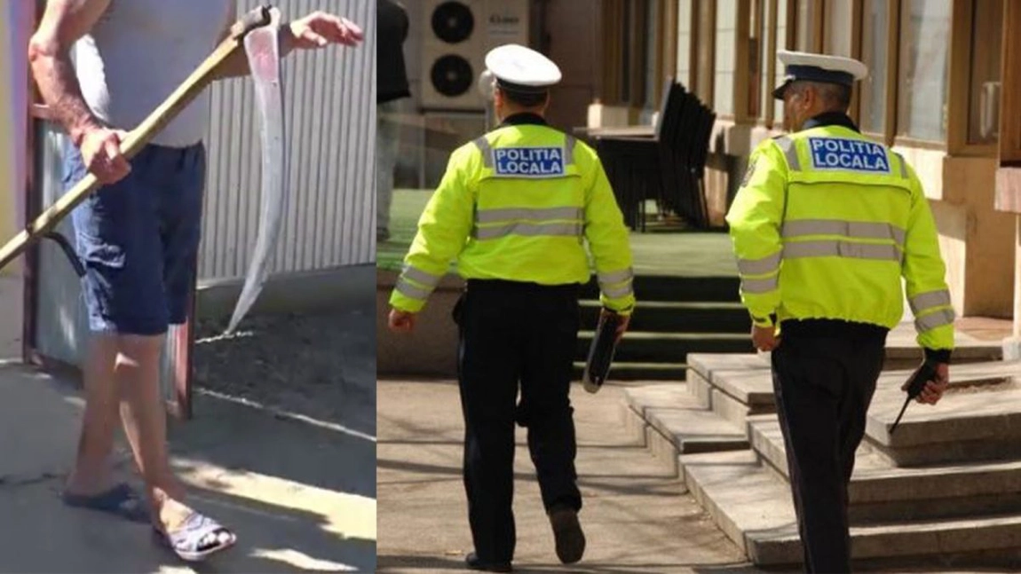 Un ieșean a sărit cu coasa la doi bărbați pe motiv că erau 