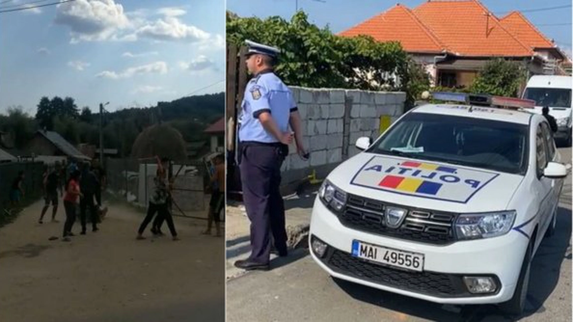 Scene ca în Vestul Sălbatic într-o localitate din Argeş! Mai mulţi indivizi s-au bătut cu lopeţile chiar în mijlocul străzii