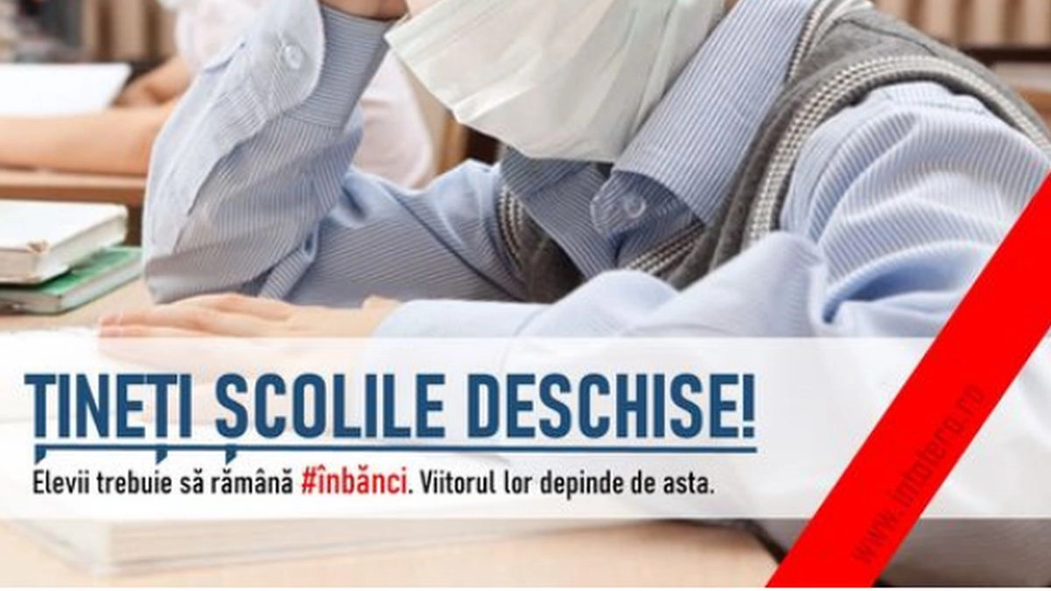 Campanie națională pentru păstrarea școlilor deschise indiferent de incidența cazurilor, lansată cu #înbănci