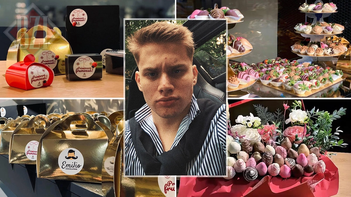 Un tânăr de 20 de ani face căpșuni învelite în ciocolată! Afacerea se bucură de un real succes. Ieșeanul mai vinde și sarmale la cornet - GALERIE FOTO (Exclusiv)