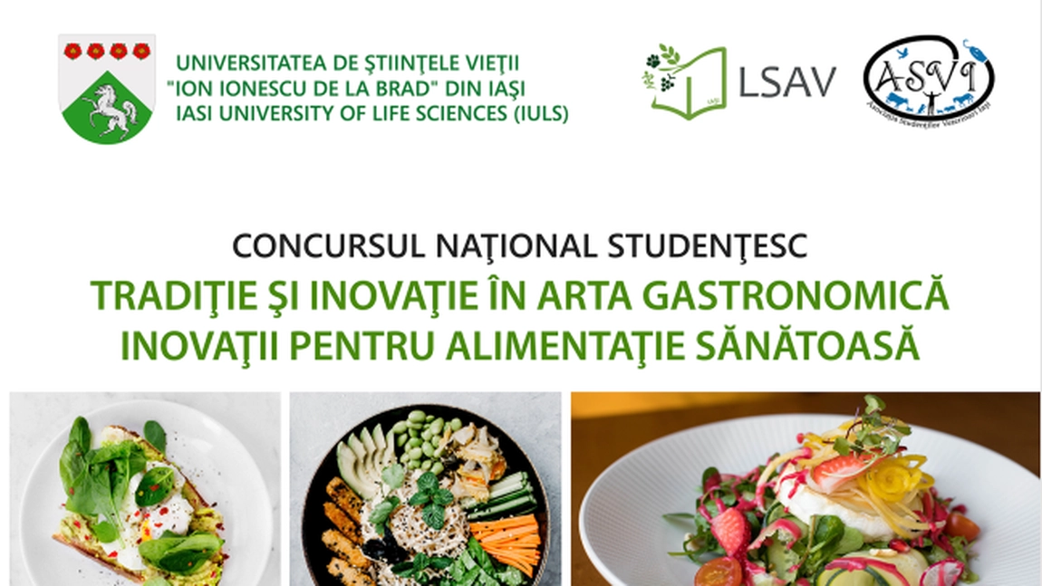 Concurs național, organizat de USV Iași, pentru pasionații artei culinare cu ingrediente eco