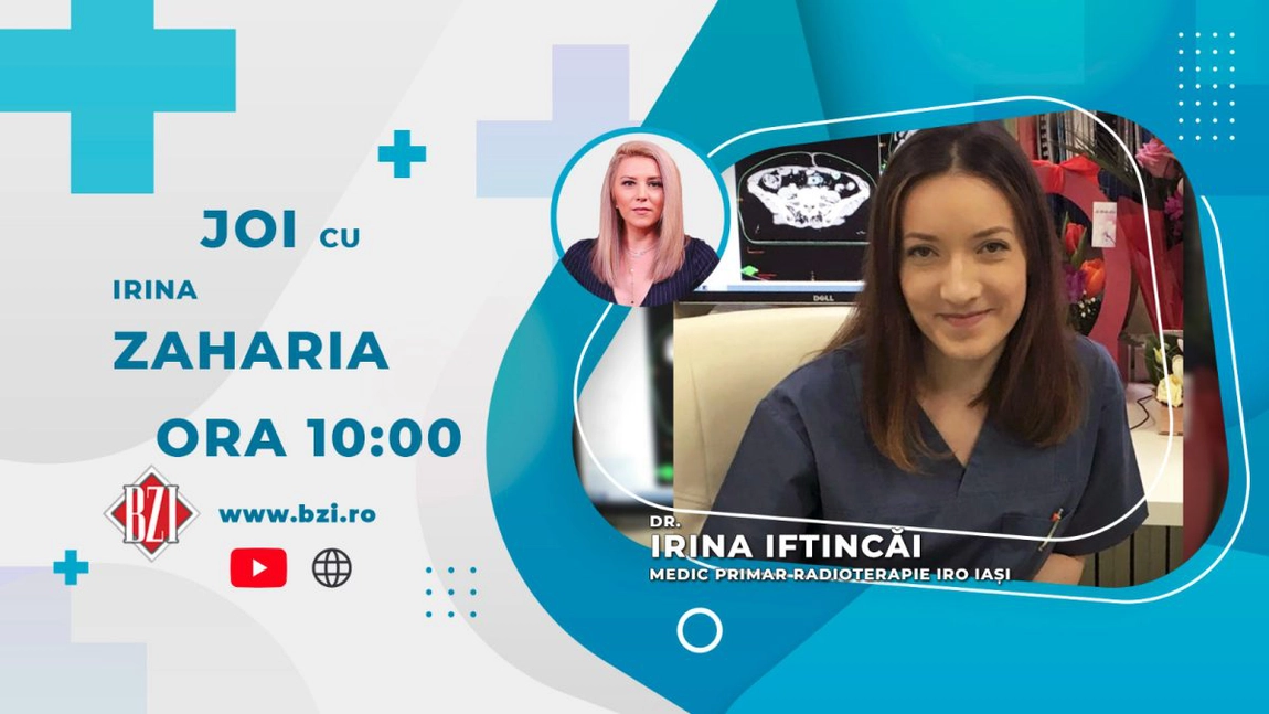 LIVE VIDEO - Dr. Irina Iftincăi, medic primar radioterapie, la IRO Iași, vine în platoul BZI LIVE pentru a discuta despre tratamentele cu radioterapie