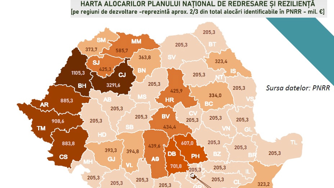  Iată harta ruşinii! Iașul și zona Moldova primesc cei mai puțini bani prin PNRR! Politicienii din județ nu au luptat pentru interesele oamenilor