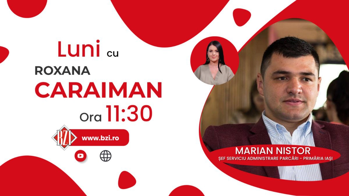 LIVE VIDEO - Nu trebuie ratat! Despre situația parcărilor publice și a celor de reședință din Iași. Marian Nistor, șeful Serviciului Administrare Parcări, detaliază la BZI LIVE - FOTO