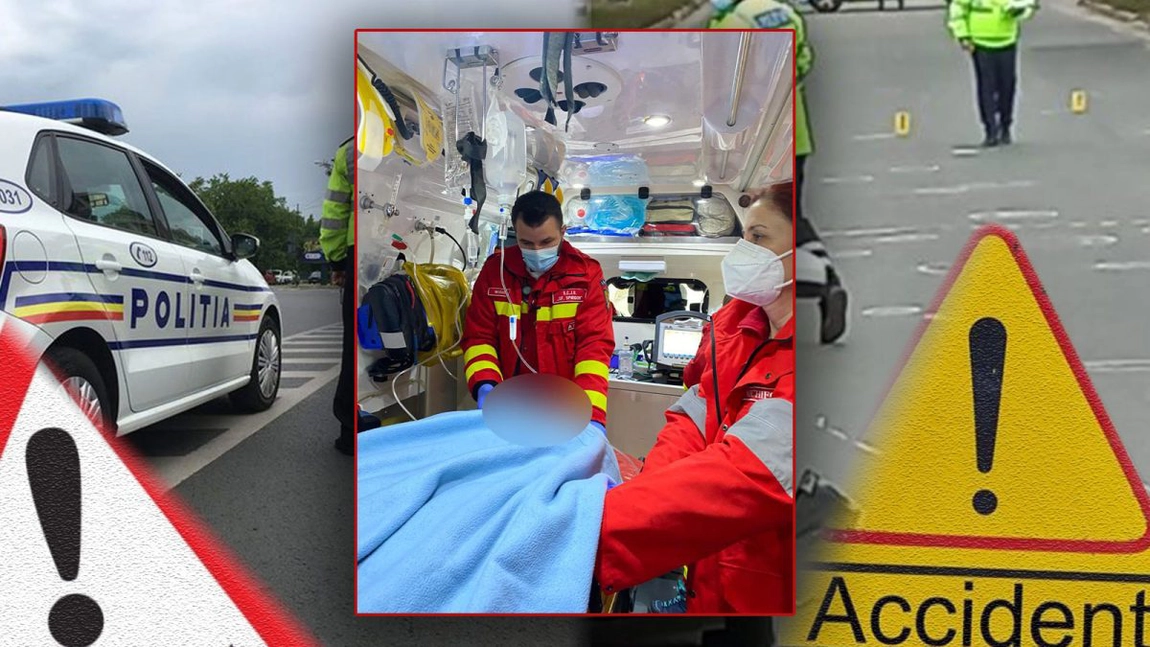 Tragedie în comuna Deleni! Un copil de 13 ani a fost izbit de o mașină în timp ce voia să traverseze. Se zbate între viață și moarte