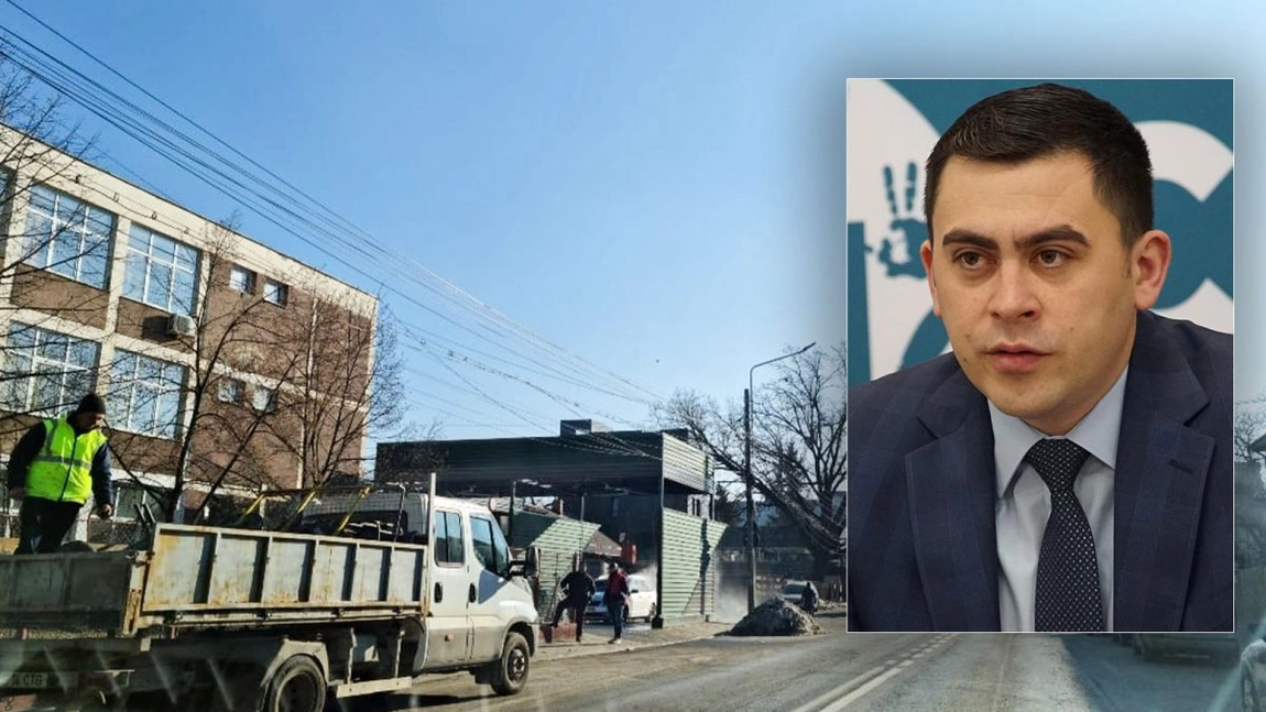 Primăria Iași a asfaltat strada pe care se află afacerea lui Bogdan Crucianu, consilier local PSD! Citadin a astupat gropile din fața spălătoriei auto a politicianului - GALERIE FOTO