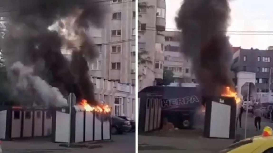 Un bărbat, trimis la temniță de judecătorii ieșeni după ce a incendiat două tomberoane. A turnat vin amestecat cu spirt, și-a aprins un chiștoc, apoi l-a aruncat în gunoi