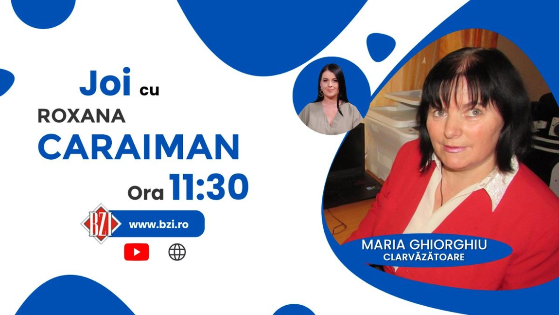 LIVE VIDEO - Maria Ghiorghiu prezice cum va fi anul 2022 pentru România! Nu rata profețiile făcute de celebra prezicătoare în direct la BZI LIVE