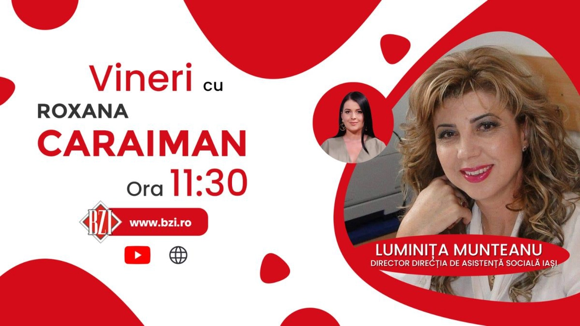 LIVE VIDEO - Luminița Munteanu, director DAS Iași, în studioul BZI LIVE pentru a discuta despre spijinul acordat persoanelor fără adăpost și ajutorul pentru încălzirea locuinței pe perioada sezonului rece - FOTO