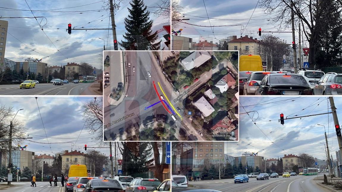 Modificare majoră în traficul de pe strada Elena Doamna! Poliția Rutieră intervine în zona care blochează intersecția cu bulevardul A. Panu - GALERIE FOTO