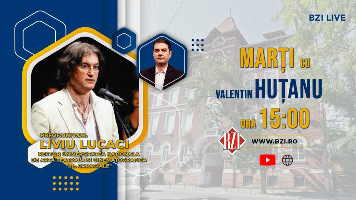 LIVE VIDEO - Ediție-dialog în Studioul BZI LIVE exclusivistă ce-i are ca invitaţi pe oficialii marilor instituţii de învăţământ superior a României alături de prof. univ. dr. Liviu Lucaci, rector UNATC ”I.L. Caragiale” din Bucureşti