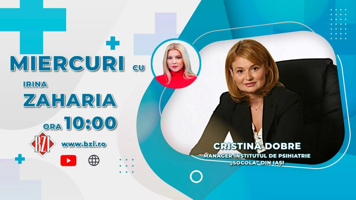 LIVE VIDEO - Cristina Dobre, managerul Institutului de Psihiatrie Socola Iași discută în ediția BZI LIVE despre proiectele unității medicale - FOTO