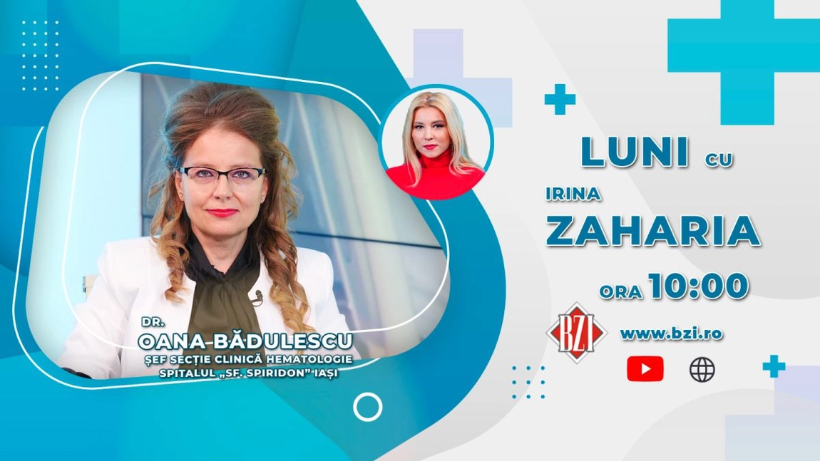 LIVE VIDEO - Conf.dr. Oana Bădulescu, șefa secției, Clinica de Hematologie a Spitalului Sfântul Spiridon Iași vorbește în emisiunea BZI LIVE despre gravitatea cazurilor la pacienții cu afecțiuni hematologice - FOTO