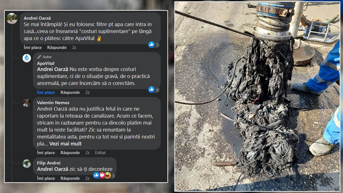 Avertisment ApaVital Iași: „Vasul de toaletă nu este un coș de gunoi!”