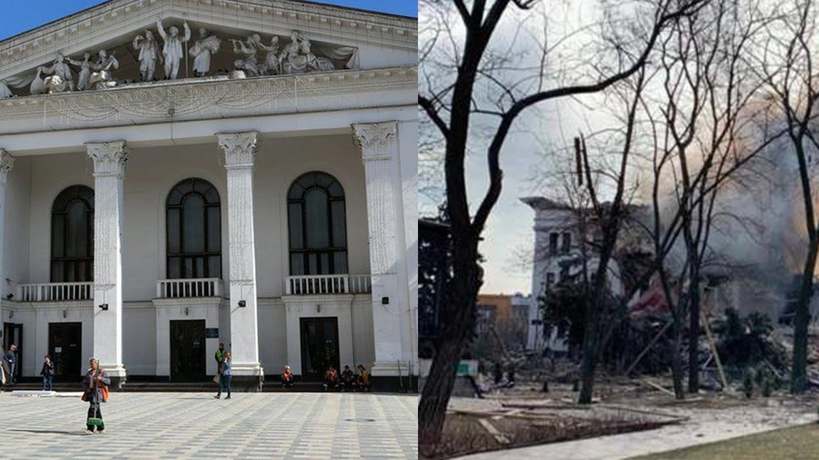 Rachetele rusești au lovit teatrul din Mariupol! Clădirea este distrusă în totalitate - FOTO