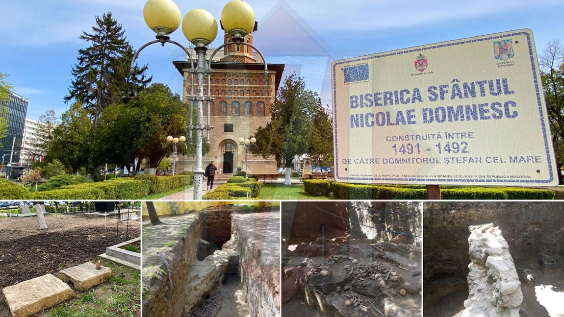 Parc peste vestigii și morminte medievale descoperite lângă o mare biserică din centrul orașului Iași! Zona a suferit o schimbare radicală - GALERIE FOTO, EXCLUSIV