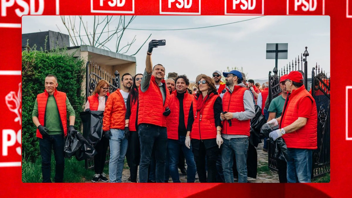 Acțiune de imagine a PSD Iași! Maricel Popa și Bogdan Balanișcu s-au făcut că strâng gunoaie de pe dealul Cetățuia- FOTO