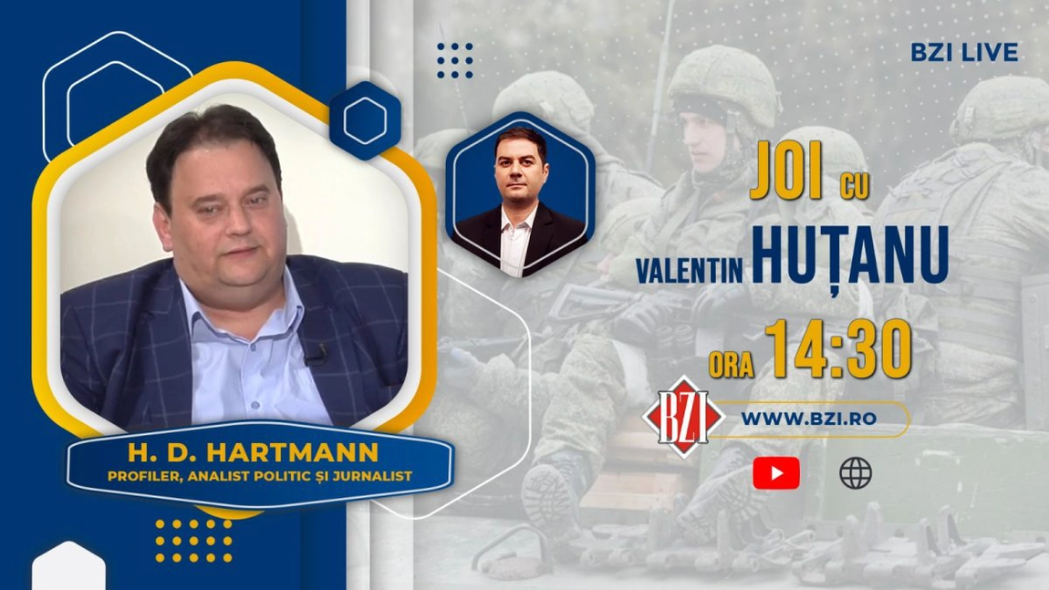 LIVE VIDEO - Războiul din Ucraina! Analiză şi detalii despre adâncirea conflictului de la graniţa României şi impactul alegerilor din Franţa, alături de analistul, profilerul şi jurnalistul H.D. Hartmann, la BZI LIVE