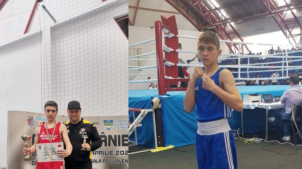 Iulian Mangalagiu, de la ACS Power Box, și Răzvan Panainte, de la ACS Valea Lupului, au urcat pe podium la Cupa României de cadeți la box 2022