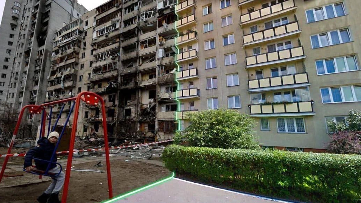 Ucraina, înainte și după venirea invadatorilor ruși. Marile orașe ucrainene, transformate în ruine