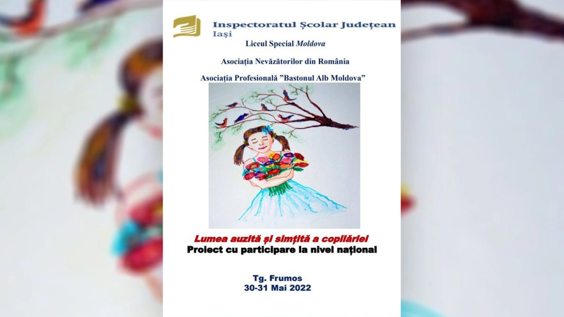 „Lumea auzită și simțită a copilăriei”, un proiect care îi vizează pe elevii și profesorii Liceului Special „Moldova” din Târgu Frumos