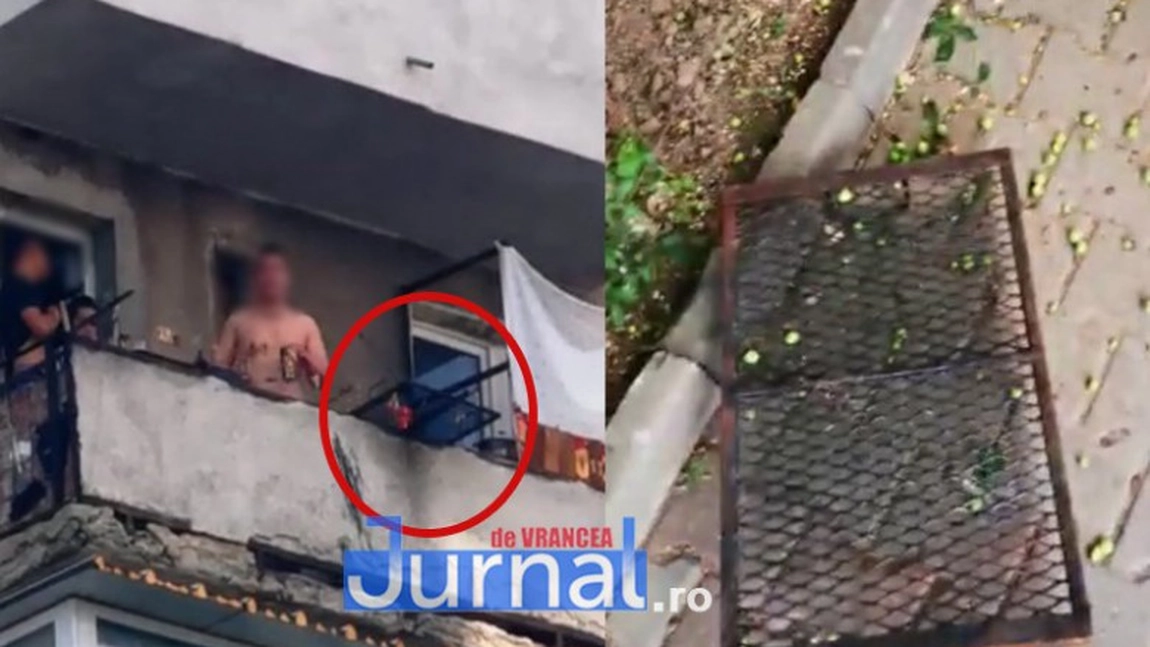 Patru tineri din Focşani au încins un grătar în balcon și l-au scăpat de la etajul opt