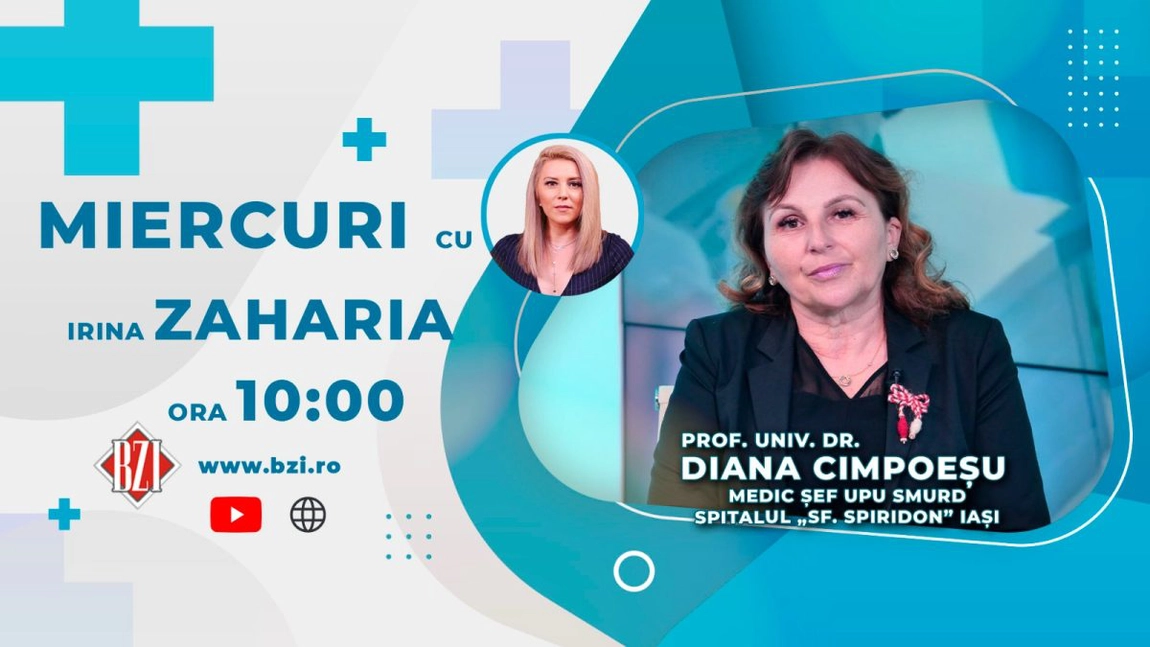 LIVE VIDEO - Prof. Dr. Diana Cimpoeșu, medic șef UPU Spitalul Sfântul Spiridon Iași, discută în emisiunea BZI LIVE despre cazurile care nu ar trebui să se adreseze serviciului de urgență - FOTO