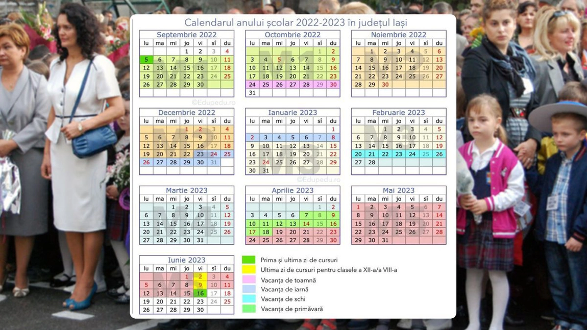 Calendarul anului școlar 2022–2023, pentru județul Iași, a fost publicat de Ministerul Educației!