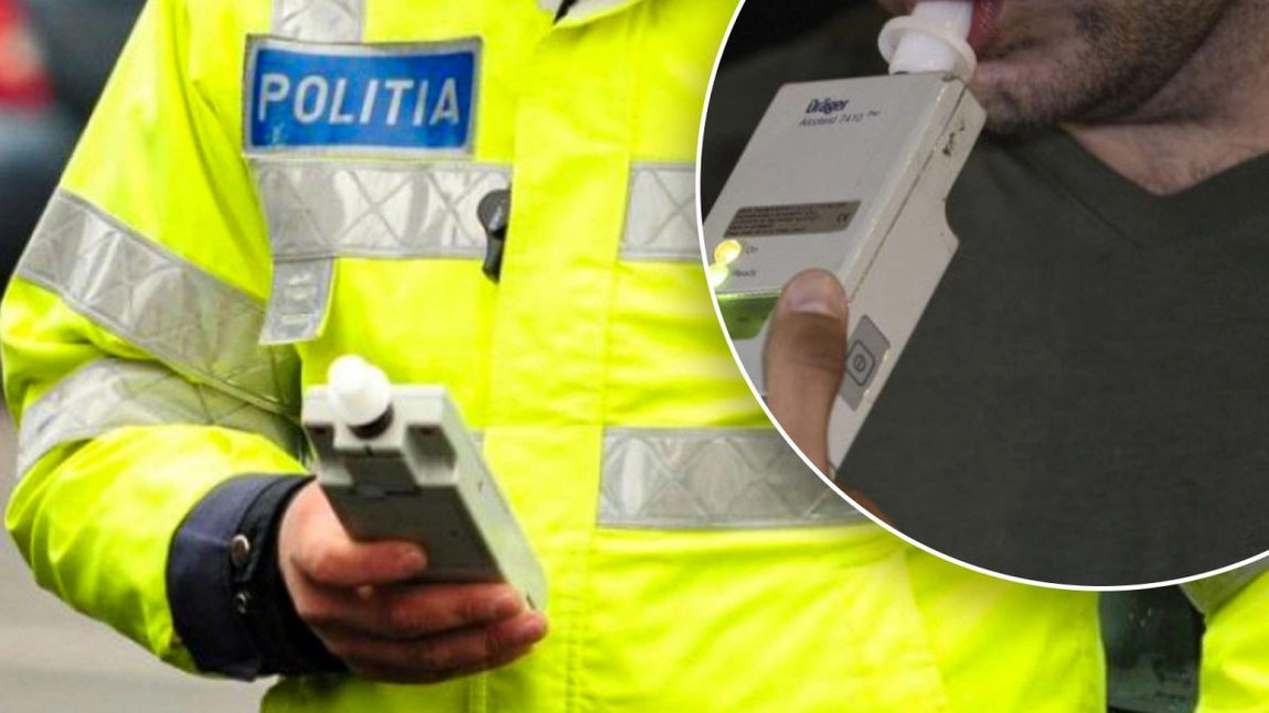 Alcoolemie record înregistrată de polițiștii ieșeni! Bărbatul a dat peste cap etilotestul, abia ținându-se pe picioare