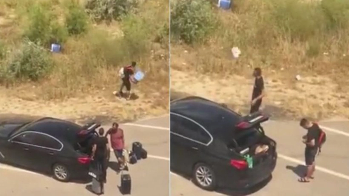 Trei turişti au fost surprinşi când aruncau gunoaie pe spaţiul verde, în nordul staţiunii Mamaia - VIDEO
