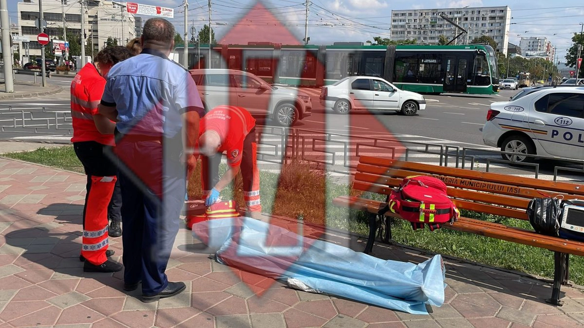 Un bărbat a murit în stradă, în zona Podu Roș. Medicii nu l-au putut resuscita - EXCLUSIV, GALERIE FOTO, VIDEO