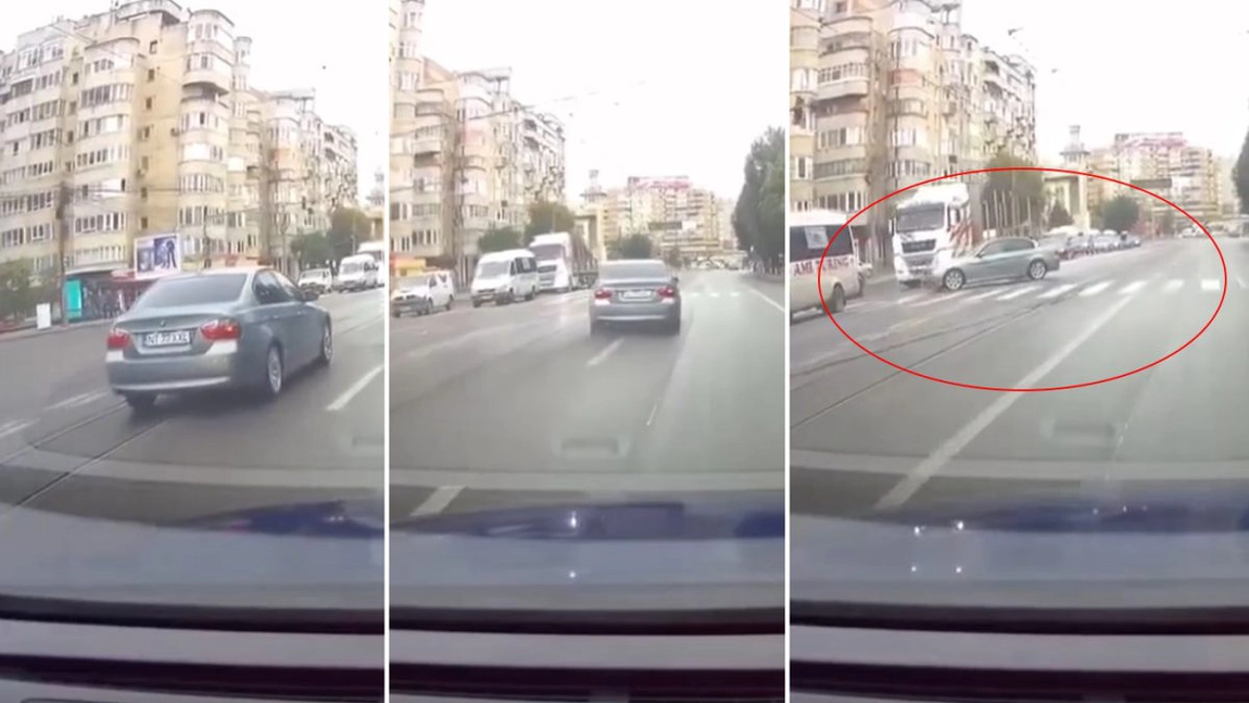 Incredibil! Un şofer de BMW, la un pas să provoace o tragedie după un drift în Iași - FOTO, VIDEO