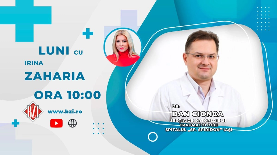 LIVE VIDEO - Rupturile de menisc și leziunile ligamentare sunt unele din cele mai întâlnite afecțiuni cu care se prezintă pacienții. Invitatul emisiunii BZI LIVE, conf. dr. Dan Cionca, Clinica de Ortopedie și Taumatologie Spitalul Sf. Spiridon Iași - FOTO