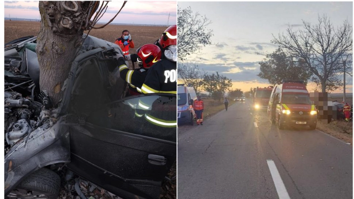 O femeie de 31 de ani din Focşani a murit, după ce a intrat cu maşina într-un copac